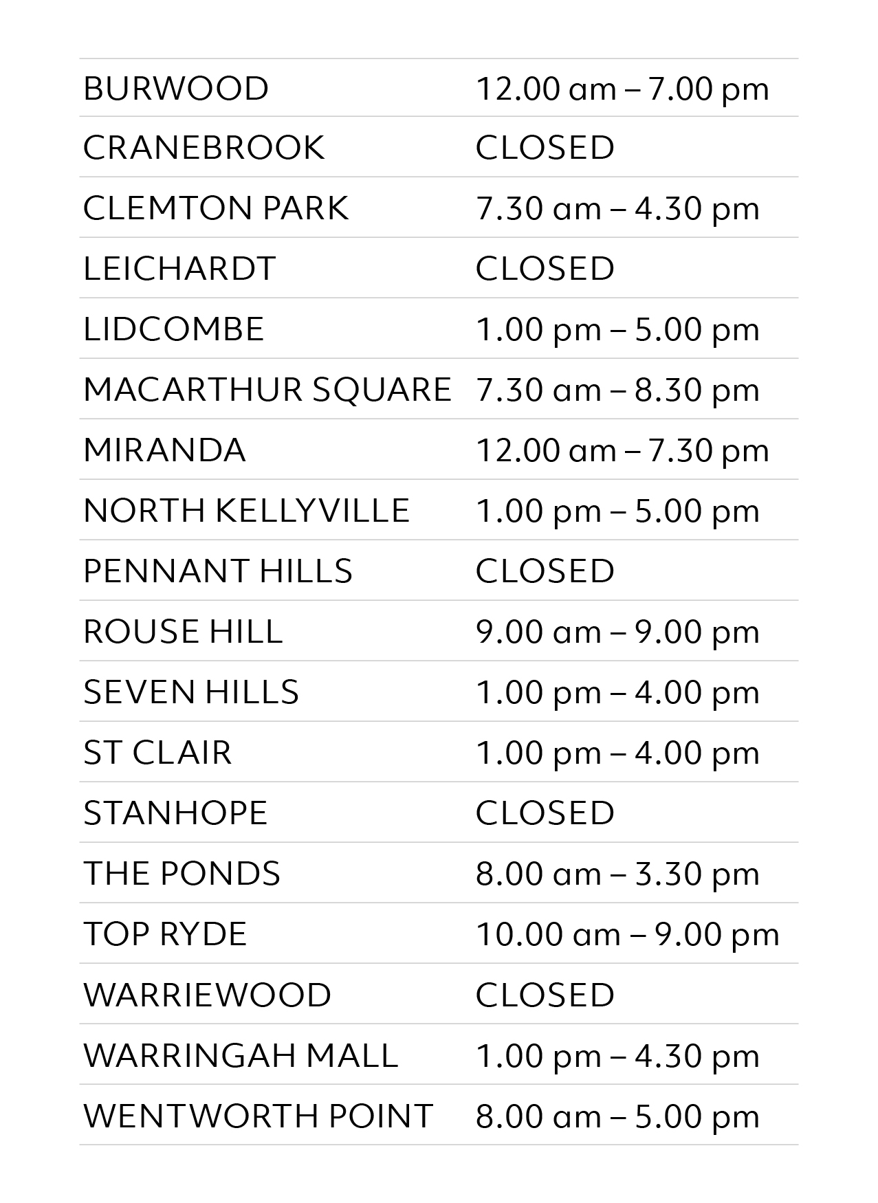 LeafCafe 2019 Anzac Trading Hours